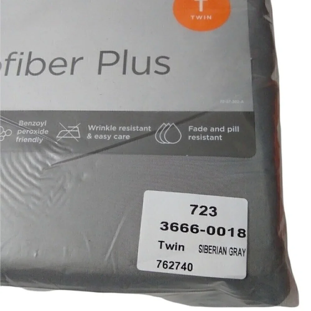 Home Expressions Microfiber Plus Sheets Set Siberian Gray Dorm Room Guest